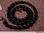Ketting met lava parels: 6 mm, Handtassen en Accessoires, Kettingen, Ophalen of Verzenden, Nieuw, Zwart, Steen of Mineraal