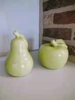 2 decoratieve porseleinen craquele appel en peer., Ophalen of Verzenden