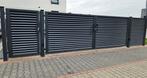 Moderne dichte inrijpoort op voorraad 400x180cm in 2 kleuren, Nieuw, Ophalen of Verzenden, 150 tot 200 cm, IJzer