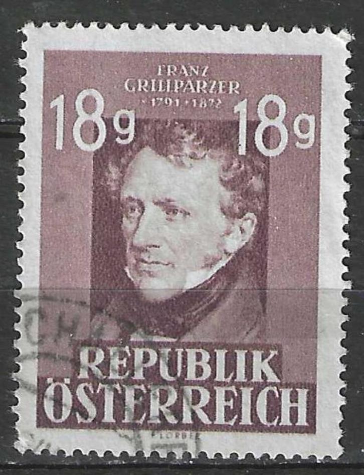 Oostenrijk 1947 - Yvert 664 - Franz Grillparzer (ST), Postzegels en Munten, Postzegels | Europa | Oostenrijk, Gestempeld, Verzenden