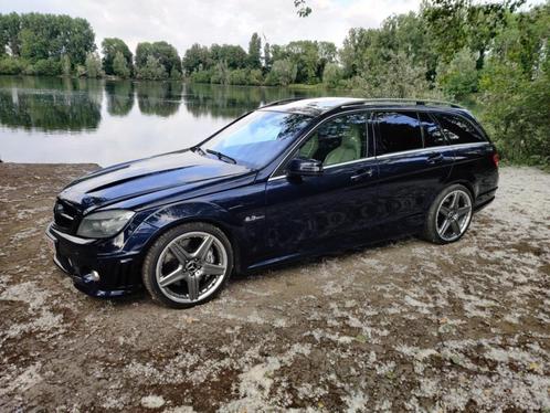 Mercedes C63 AMG, Auto's, Mercedes-Benz, Particulier, C-Klasse, Benzine, Euro 5, Break, 5 deurs, Automaat, Blauw, Beige, Leder