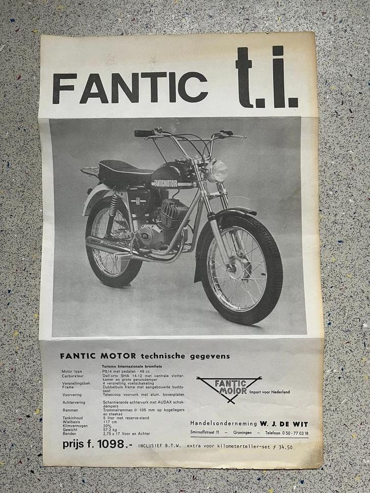 Originele Folder Fantic t.i. Motor / Bromfiets, Fietsen en Brommers, Handleidingen en Instructieboekjes, Zo goed als nieuw, Verzenden