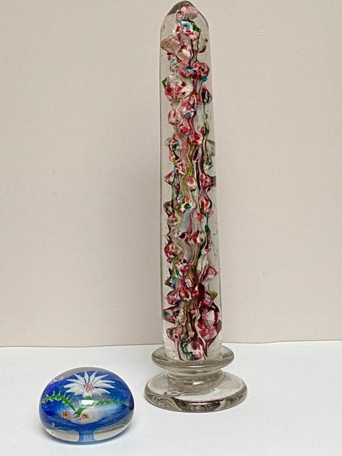 Prachtig papiergewicht van sulfide in de vorm van een obelis, Antiek en Kunst, Antiek | Glaswerk en Kristal, Verzenden