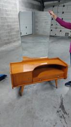 Vintage kaptafel met spiegel, Huis en Inrichting, Tafels | Kaptafels, Ophalen, Zo goed als nieuw, Hout