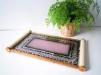 Art Deco plateau met oudroze verre églomisé, Antiek en Kunst, Ophalen of Verzenden