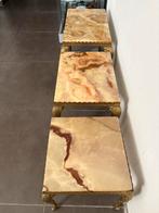 set bijzettafel messing marmer, Antiek en Kunst, Ophalen