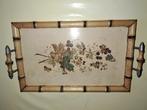 rechthoekig vintage dienblad met bloemen, Ophalen, Rechthoekig, Hout