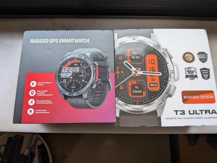 2 gps smartwatches, Handtassen en Accessoires, Sporthorloges, Oranje, GPS, Waterdicht, Ophalen of Verzenden