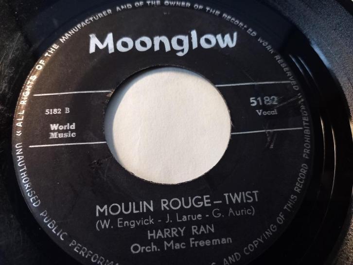 Harry Ran‎ — Moulin Rouge / Hey Twistin' Lou '7, CD & DVD, Vinyles Singles, Utilisé, Single, Autres genres, 7 pouces, Enlèvement ou Envoi