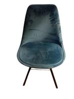 Lot de 3 chaises de salle à manger en velours bleu, Maison & Meubles, Enlèvement, Métal