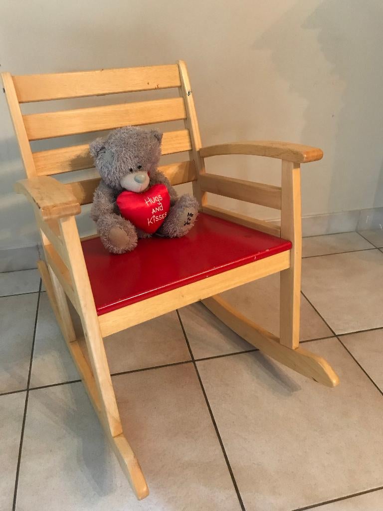 charmante kinderschommelstoel in beuk lichte kleur, Ophalen