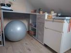 Bureau d'angle + caisson sur roulettes, Maison & Meubles, Bureaux, Enlèvement, Comme neuf, Bureau