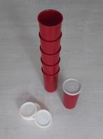 6 petits gobelets Tupperware avec couvercles, Enlèvement, Utilisé, Rouge, Récipient ou Bol
