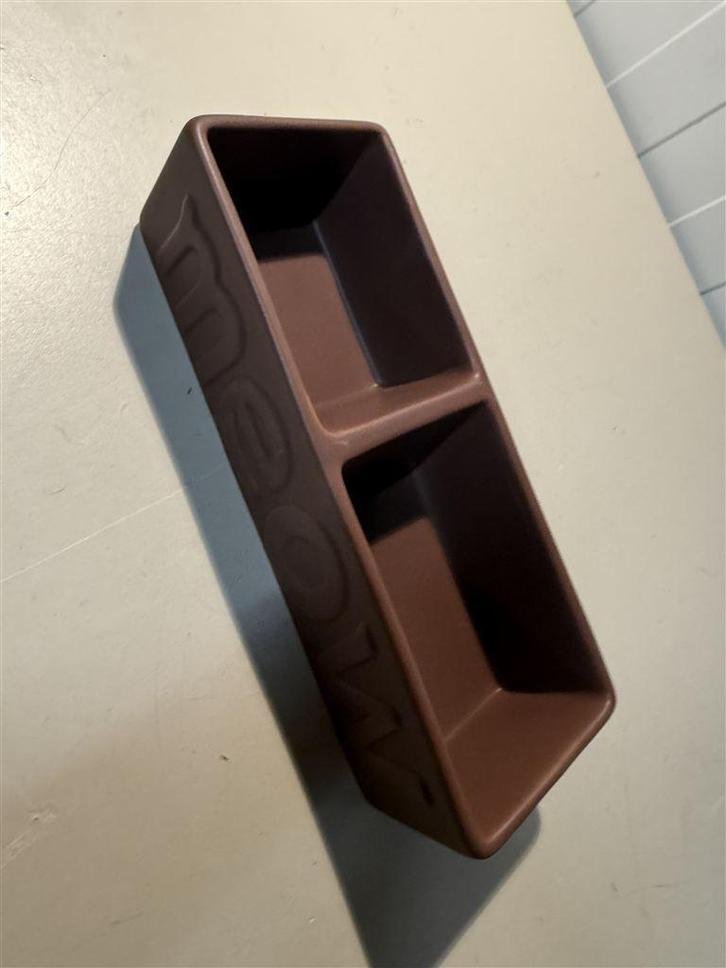 Ancol Keramische Dubbele Voerbak Bruin - Voor Katten, Dieren en Toebehoren, Kattenvoerbakken en Drinkbakken, Nieuw, Ophalen of Verzenden