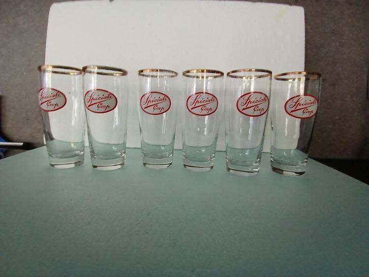 Set van 6 SPECIALE COOP-glazen van Brie Union des Copéra, Verzamelen, Biermerken, Zo goed als nieuw, Glas of Glazen, Overige merken