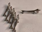 6 vintage verzilverde messenleggers, Antiek en Kunst, Ophalen of Verzenden