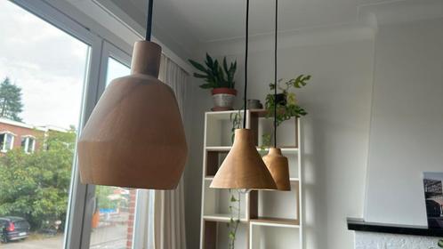Hanglampen hout, Huis en Inrichting, Lampen | Hanglampen, Gebruikt, 75 cm of meer, Hout, Ophalen