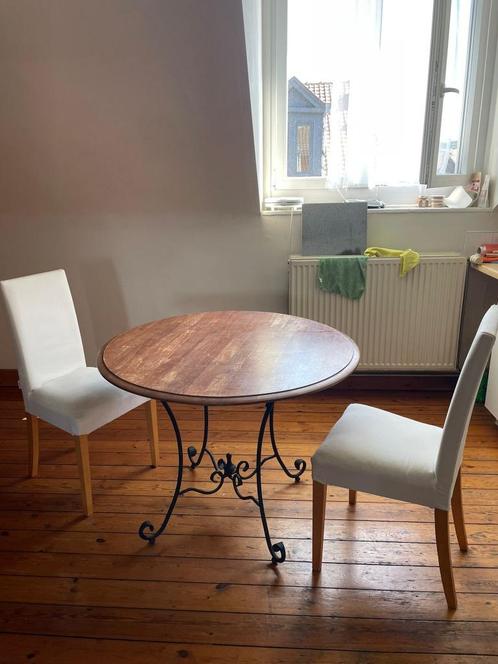 Table à manger ronde, Huis en Inrichting, Tafels | Eettafels, Gebruikt, 100 tot 150 cm, Vijf personen of meer, Rond, Metaal, Ophalen