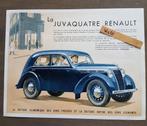 Brochure Renault  La Juvaquatre, Verzenden, Renault