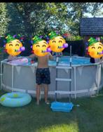Intex frame zwembad 3,7 diameter incl pomp, zwembadtegels en, Tuin en Terras, Ophalen, 80 tot 120 cm, Rond, 300 cm of meer