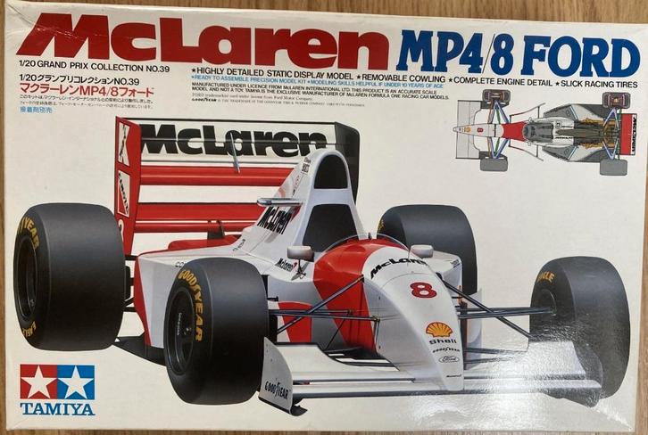 McLaren MP 4/8 FORD F1 Ayrton Senna Schaal 1:20, Hobby en Vrije tijd, Modelbouw | Auto's en Voertuigen, Nieuw, Auto, Groter dan 1:32