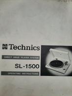 Technics SL1500, Tourne-disque, Réglage pitch, Enlèvement, Technics