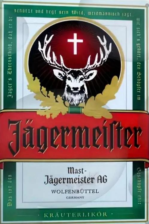 Reclamebord vintage Jägermeister - mancave poolhouse nieuw, Verzamelen, Merken en Reclamevoorwerpen, Zo goed als nieuw, Reclamebord