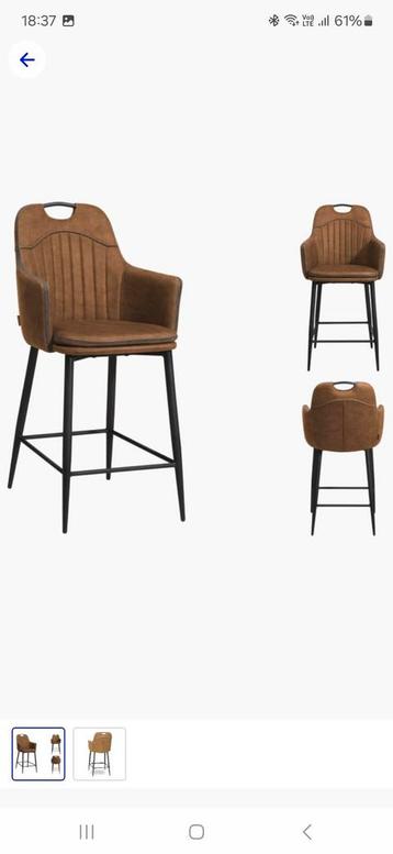 2 cognac barstoelen morris micro-weefsel stof kleur cognac  beschikbaar voor biedingen