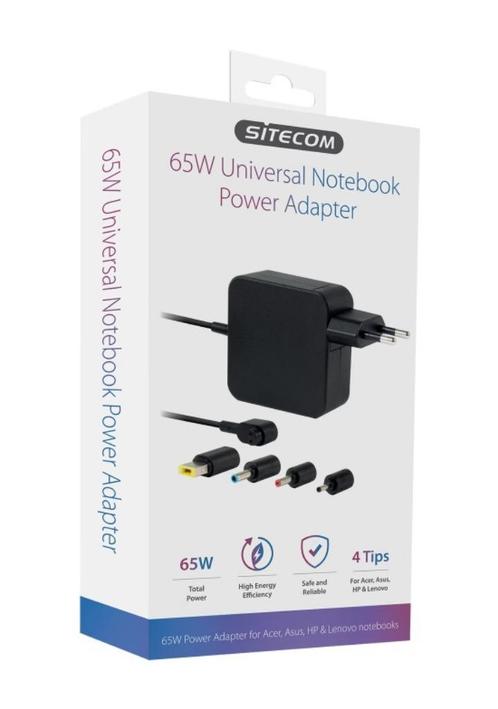 Sitecom Universele laptop lader-65W-Acer Asus HP Lenovo NEW, Computers en Software, Laptop-opladers, Nieuw, Ophalen of Verzenden