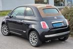 Fiat 500 cabrio 12ess an2014 cuir rouge 170mkm 4900€, Auto's, Fiat, Euro 5, Cabriolet, Zwart, Leder