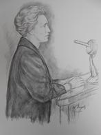Lia Timmermans 1920 - 2002 Lou Nagels  houtskooltekening, Ophalen of Verzenden, Zo goed als nieuw