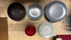 Set borden, schalen, glazen en schalen, Ophalen, Gebruikt, Bord(en), Effen