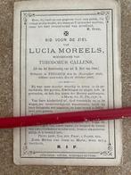 OUD BIDPRENTJE OVERLEDEN TIEGHEM 27/10/1886 !! LUCIA MOREELS, Verzamelen, Bidprentjes en Rouwkaarten, Ophalen of Verzenden, Bidprentje