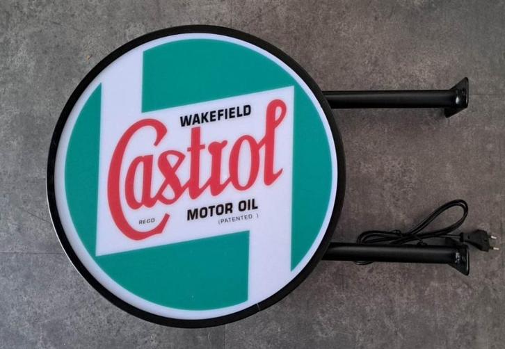 Castrol garage showroom reclame verlichting lamp en andere, Verzamelen, Merken en Reclamevoorwerpen, Nieuw, Lichtbak of (neon) lamp