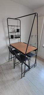Zwarte hoge tafel + stoel, Ophalen, Zo goed als nieuw