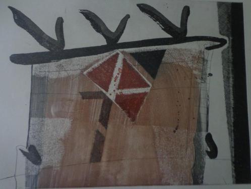 prachtige kleurets Peter Oosterbos abstracte compositie 1989, Antiek en Kunst, Kunst | Etsen en Gravures, Ophalen
