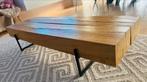 Table basse en chêne massif et métal noir., Huis en Inrichting, Tafels | Salontafels, Ophalen, Zo goed als nieuw, Eikenhout