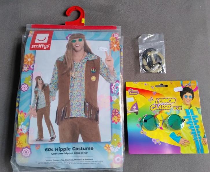 hippie kostuum jaren 60 maat S, Kleding | Heren, Carnavalskleding en Feestkleding, Zo goed als nieuw, Maat 46 (S) of kleiner, Ophalen of Verzenden