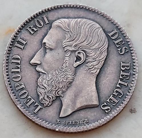 50 Cent 1899 Frans Leopold II / Topkwaliteit / Patine, Timbres & Monnaies, Monnaies | Belgique, Monnaie en vrac, Argent, Argent