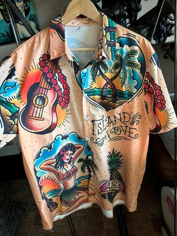 Hawaiian Shirt Tiki Vintage Tattoo Style Hemd beschikbaar voor biedingen