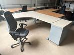 Hoekbureau Pami 200x180x 80 cm hoogte instelbaar onderstel, Ophalen, In hoogte verstelbaar, Gebruikt, Bureau