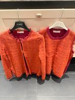 Oranje/Framboise-kleurige twinset van Stefanel (M)., Kleding | Dames, Stefanel, Ophalen, Zo goed als nieuw