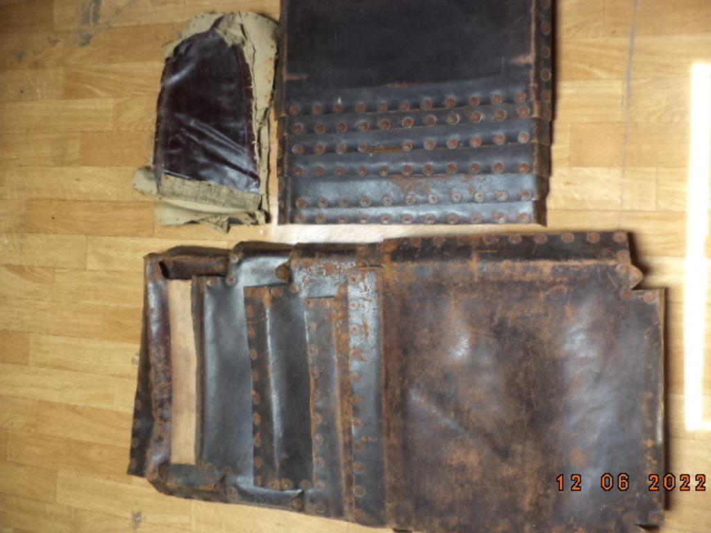 Antieke lederen overtrekken voor 6 stoelen. In goede staat., Maison & Meubles, Enlèvement ou Envoi, Brun, Cuir, Cinq, Six Chaises ou plus