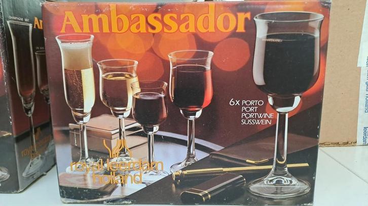 vintage glasservies Ambassador royal leerdam holland, Verzamelen, Glas en Drinkglazen, Zo goed als nieuw, Overige typen, Ophalen
