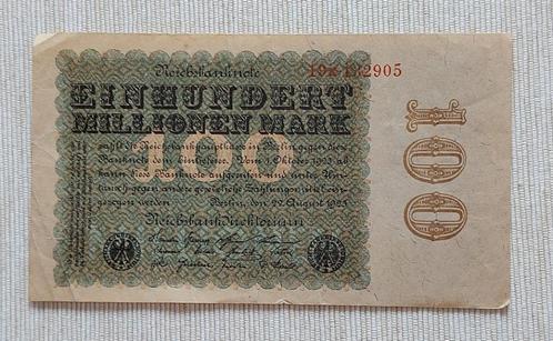 Germany 1923 - 100 Millionen Mark Reichsbanknote  19K.132905, Timbres & Monnaies, Billets de banque | Europe | Billets non-euro