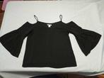 Zwarte blouse met open schouders van H&M - maat 34, Noir, Taille 34 (XS) ou plus petite, H & M, Enlèvement ou Envoi
