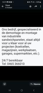 Montage et demontage panneaux sandwich, Bricolage & Construction, Enlèvement ou Envoi