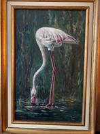 Schilderij Jules de Cort - flamingo - H52/B45, Antiek en Kunst, Ophalen of Verzenden