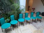 stoelen (6) groen en zwart, metaal, Huis en Inrichting, Stoelen, Ophalen, Gebruikt, Zwart, Modern