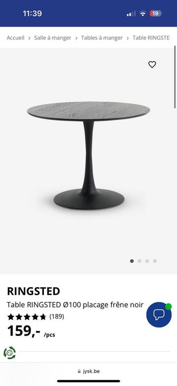 Table ronde tulipe RINGSTED noire beschikbaar voor biedingen